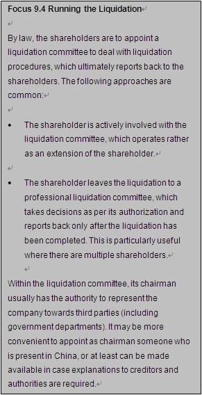 Table 2 - Company Liquidation in China Key Challenges to Wind-up your Chinese Company